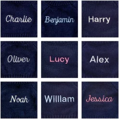 Bashful Blush Bunny with Personalised Navy Jumper