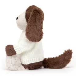 Bashful Fudge Puppy with Personalised Cream Jumper