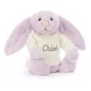 Bashful Lilac Bunny with Personalised Cream Jumper