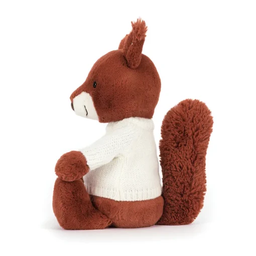 Bashful Squirrel with Personalised Cream Jumper