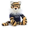 Bashful Tiger with Personalised Navy Jumper