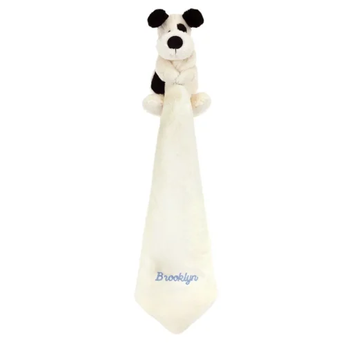 Personalised Bashful Black & Cream Puppy Soother