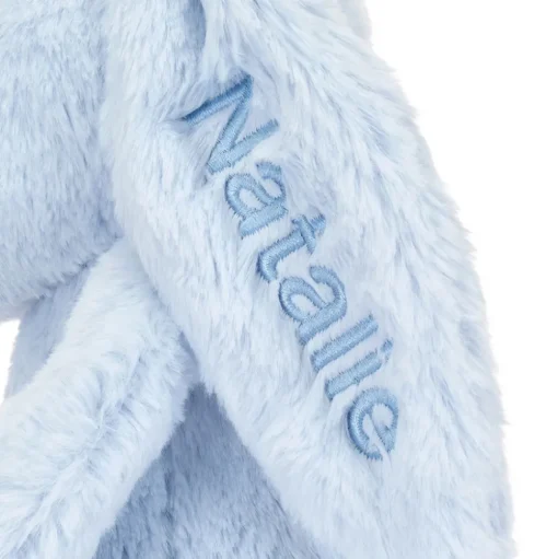 Personalised Bashful Blue Bunny Medium