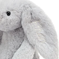 Personalised Bashful Silver Bunny Medium